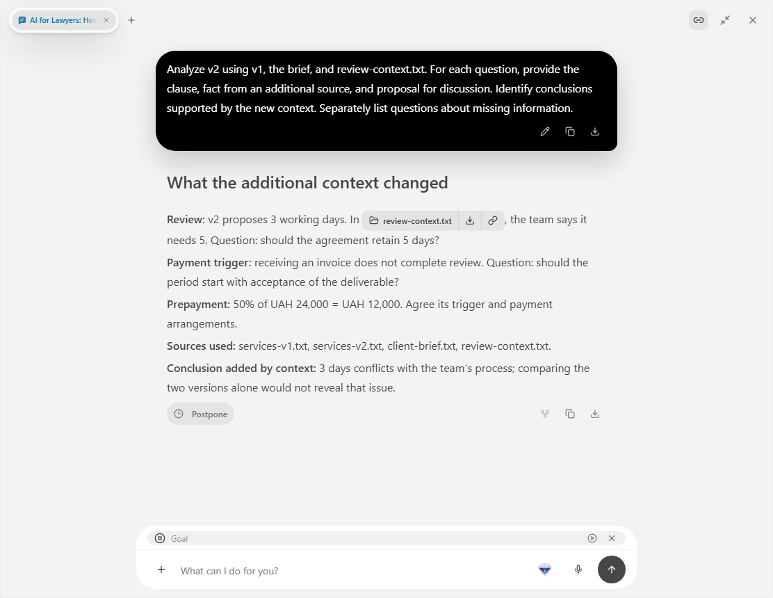 Prism: chat connecting the answer to the team’s review context